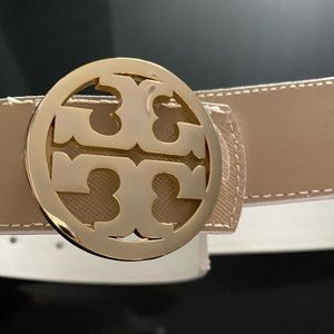 Tory Burch white / beige reversible belt
